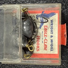 Wright & McGill Eagle Claw Fishing Hooks Size 4 Style 80 Vintage Lead Weights picture