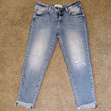 KanCan Women's Skinny Jeans Mid Rise Light Wash Blue Denim Slim Fit Distressed picture