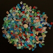 sea beach glass mixed color lot bulk wholesale blue green red yellow jewelry use picture