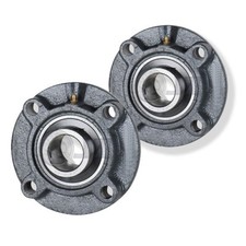 2x 40 mm 4-Bolt Piloted Flange Cast Iron UCFC208 Mounted Bearing UC208+FC208 picture