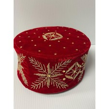 Nigerian Igbo Traditional Red Velvet Chief Cap Gold Embroidered Men’s Hat picture