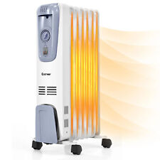 Costway 1500W Electric Oil Filled Radiator Space Heater 7-Fin Thermostat picture