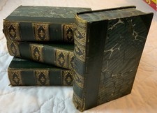 4 Antique Books, 1800 - 1833, Leather Bound, Marbled, Blue & Gold, Homer, Ovid picture