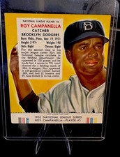 1953 Red Man Tobacco Baseball Roy Campanella with Tab RARE 🔥🔥 EXMT or NRMT picture