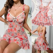 Women Sexy Lingerie Lace Sheer Babydoll Mini Dress Underwear Nightwear Sleepwear picture
