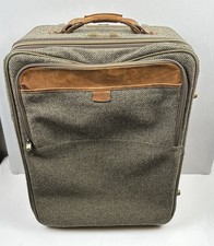 Vintage Hartmann Tweed Rolling Suitcase Leather Trim Luggage picture