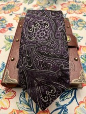 J. David’s Custom Clothiers Tie Black/Purple Paisley 100% Silk Handmade USA NWT picture