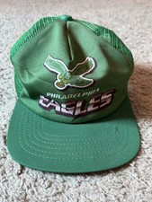 Vintage New Era Philadelphia Eagles Trucker Hat Mesh Script Snapback USA Made picture