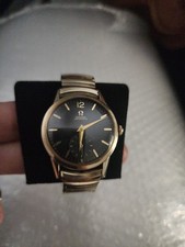 Omega Bumper Swiss Watch Automatic Cal. 490 10k Gold Filled Black Dial VINTAGE picture