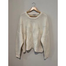 NWOT Madewell Everett Cable Knit Cream Boxy Sweater Plus 2X Academia Cottagecore picture