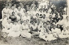 A Whole Bunch Of Women & Only 2 Guys RPPC Group Photo Early 1900s picture