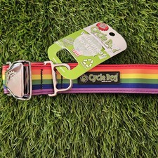 Rainbow Dog Collar Cycle Pet Pride Waterproof No-Stink Buckle Size Large NWT picture