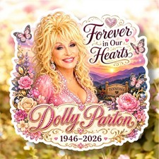 Dolly Parton Memorial Sticker 1946-2026 Forever In Our Hearts Country Music 2.5” picture