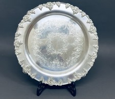 Stunning Antique Footed Grape Vines E. G. Webster & Son Silver Plate Tray picture