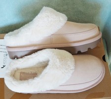 NIB Koolaburra By Ugg Tizzey Dusty Pink Leather Suede Fur Clogs Slippers S 7M picture