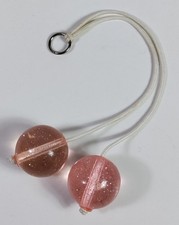 Vintage Original Pink Glitter Klik Klacks Clackers Click Clacks With Metal Ring picture