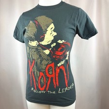KORN T-Shirt|S|Follow the Leader Dark Gray Cotton Blend Stretch NWOT picture