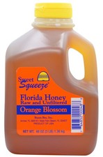 Sweet Squeeze Raw Orange Blossom Honey - Unpasteurized & Unfiltered - 3 Pounds picture