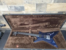 Original Vintage 1980s Carvin V220 Shredder Guitar Blue OHSC Kahler Vtg picture