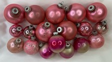 Mixed Lot Vintage 18 Pink Shiny Brite Christmas Ball Ornaments picture