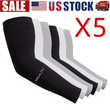 5 Pairs Arm Sleeves Cooling UV Sun Protection Sports Compression for Men/Women picture