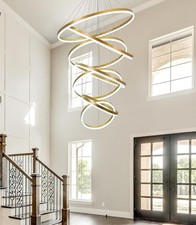 Chandelier XGZL LIGHTING 7 Rings 31.5’’ Modern 3000K-6000K LED Gold with Remote picture