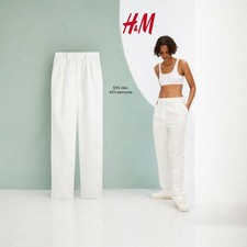 H&M Linen White H&Amp New Milky Blend Pants Size XS-S picture