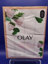 Olay Fresh Outlast Notes Of White Strawberry Mint 8 Pack Cleansing Bar Soap New picture