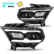 Black Front Pair Set LED Halogen Headlights w/Bulb For 2021-2024 Dodge Durango picture