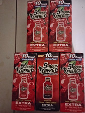 (lot of 5) 5 hour ENERGY Extra Strength Berry , 1.93 fl oz - 10 x 5 = 50 ct picture