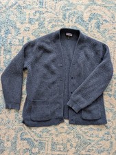 Patagonia Recycled Cashmere Cardigan Sweater Men’s Large Blue Wool Button Front picture