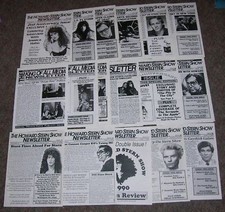 HOWARD STERN ORIGINAL NEWSLETTERS LOT  -18 FULL ISSUES picture