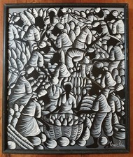 Francis Paraison vintage painting. Signed, dated (1985) & framed. Size 21