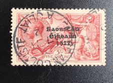GB 1922 Ireland overprint on 5/- Seahorse - Superb fine used picture