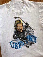 Vtg Wayne Gretzky Caricature Heavy Cotton White For Men All Size Shirt EE38 picture