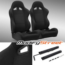 1 Pair Universal Black Pineapple Fabric Reclinable Racing Seats Replacement picture