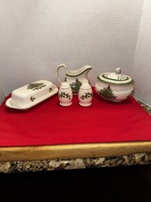 Spode Christmas Tree Creamer Sugar Butter Dish Salt Pepper 5 Pc Set New No Box picture