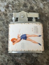 Rare Vintage 1955 Gil Elvgren PIN UP & June Calendar Lighter Burlesque BIKINI picture