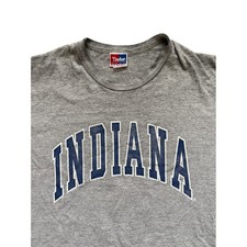 Vintage Indiana University Hoosiers T Shirt Heather Grey Single Stitch picture