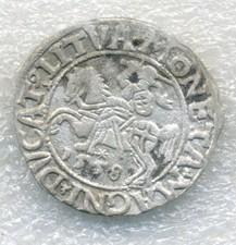 Poland Lithuania 1/2 grosz groschen 1558 Silver Sigismund II Augustus XF- picture