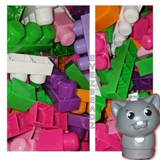 EvezBeadz Fisher Price Mega Bloks 195 PIECES Lot Blocks STEM Cat Building Toys  picture