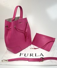 FURLA Handbag Shoulder Bucket Saffiano Leather Pink Women's Bag & Pouch. NWOT picture