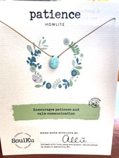 Soulku Howlite Gemstone Handmade Necklace for Patience-adjustable chain picture