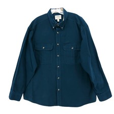 CABELAS Blue Long Sleeve Shirt 100% Cotton Size XL - 2 HOLES picture