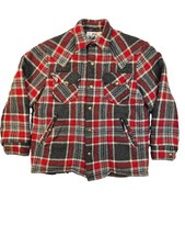 Vintage Woolrich Wool Plaid Jacket Mens Large Sherpa Lined Western Yoke USA Made picture