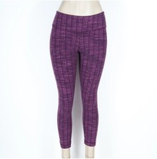 Lululemon Athletica Leggings Size 6 Capri/Crop Nylon Spandex Purple Abstract picture