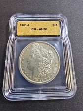 1881-S Morgan Silver Dollar $1 - ICG AU58 picture