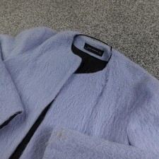 Zara Coat Womens M Blue Wool Alpaca Mohair Blend Open Front Cardigan Jacket Top picture