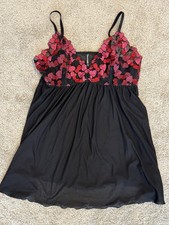 Torrid Curve Black Mesh Heart Embroidered Chemise Gown V-Neck Plus 3 picture