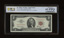 DBR 1963-A $2 Legal Fr. 1514 PCGS-B 63 PPQ Serial A16169402A picture